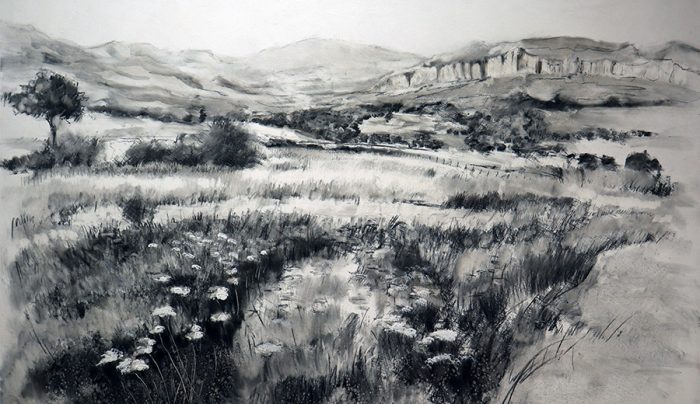 Obra de Manuel Benítez expuesta en el antiguo mercado de abastos