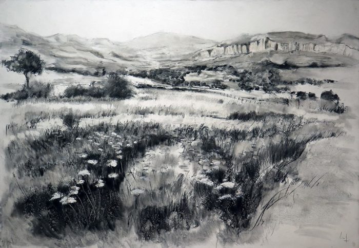 Obra de Manuel Benítez expuesta en el antiguo mercado de abastos