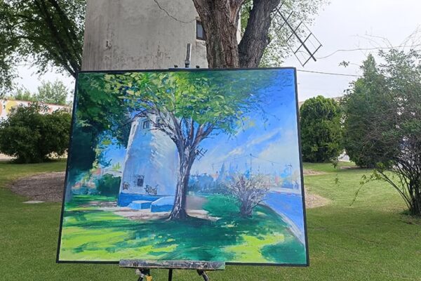 Accésit de Paco Rojas en la pintura rápida de Argamasilla de Alba