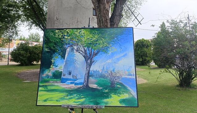 Accésit de Paco Rojas en la pintura rápida de Argamasilla de Alba